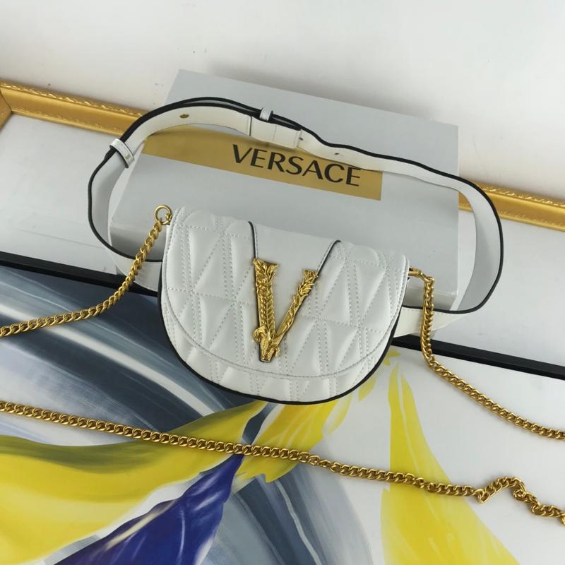 Versace Chain Handbags DV3G984 pleated white
